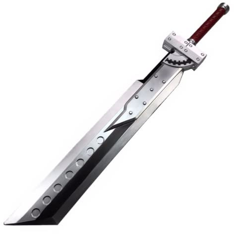 damdos Halloween Prop Cloud Strife Buster Sword Remake Sword,Zack Fair Sword Weapon Cosplay Prop PU Foam Birthdays Gifts
