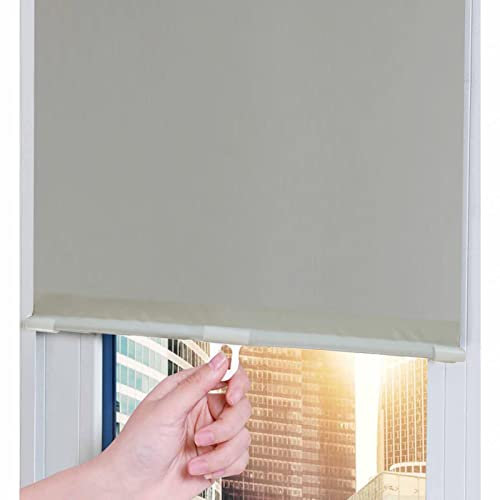 Xrdbfd Saugnapf-rollos Ohne Bohren, Verdunkelungsrollos Für Dachfenster Und Türen, Einziehbarer Balkon-Sonnenschutz-rollos, Thermorollos, Sichtschutz Jalousien,Grey-45x125cm(17.7 * 49.2in)