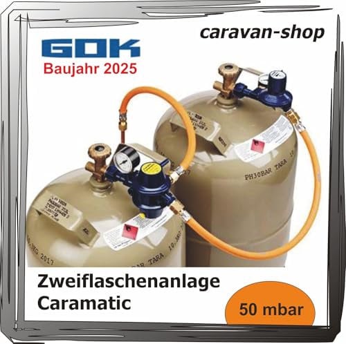 Generisch GOK Zweiflaschenanlage Caramatic 50 mbar für Caravan, Wohnwagen Wohnmobil, Duomatic
