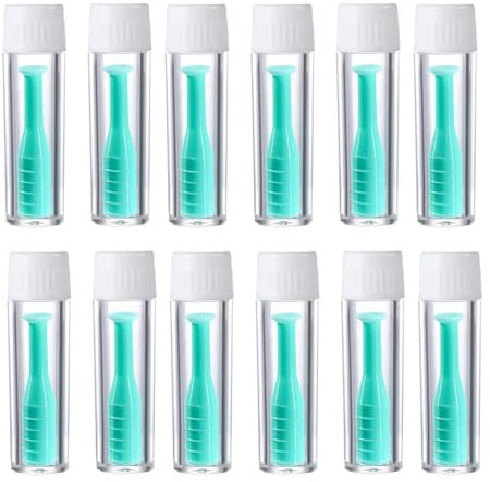 Yuqilin 12 Stück Kontaktlinsen Einsetzhilfe, Kieselgel Lens Aid, Individuelles Paket Kontaktlinsensauger, Sicher Contact Lens Aid, für Partys, Dates, Reisen, Geschäftsreisen, Ausflüge