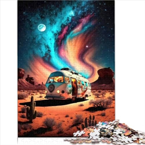 1000 Teile Puzzle für Erwachsene, Puzzles „Bus unter den Sternen“, Puzzles für Erwachsene, Puzzles für Erwachsene, Geschenkspielzeug, 1000 Teile (26 x 38 cm)