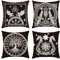 Artoid Mode Wikinger Baum des Lebens Rabe Helm der Ehrfurcht Kissenbezüge 4er Set, 50x50cm Zierkissenbezug Cushion Cover Couch Wohnzimmer Deko
