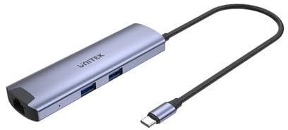 UNITEK HUB USB-C H1112F 6 in 1 / HDMI 4K 30Hz + Gigabit Ethernet + USB C + PD100W + 2* USB-A