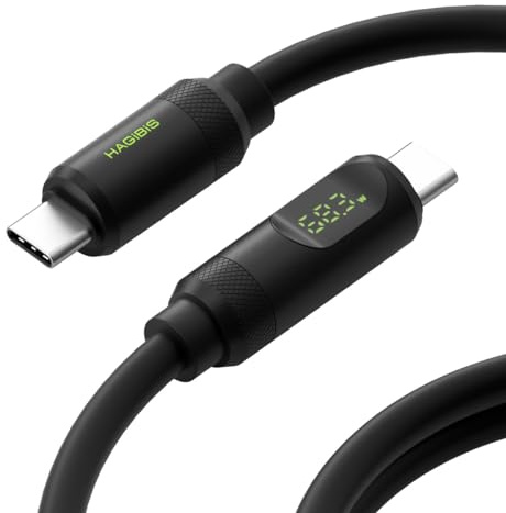 Hagibis USB 4 Cable, LED Display USB C 240W Fast Charging Cable with 8K@60Hz 40Gbps Data Transfer Thunderbolt 4/3 Video Cord for iPhone 17 16 15 Pro Max, iPad, MacBook Pro Air