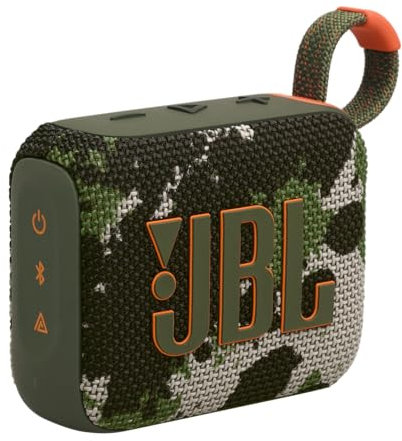 JBL Go 4 - Ultra-Portable, Waterproof and Dustproof Bluetooth Speaker, Big Pro Sound with punchy bass, 7-Hour Built-in Battery, Made in part with recycled materials (Squad)