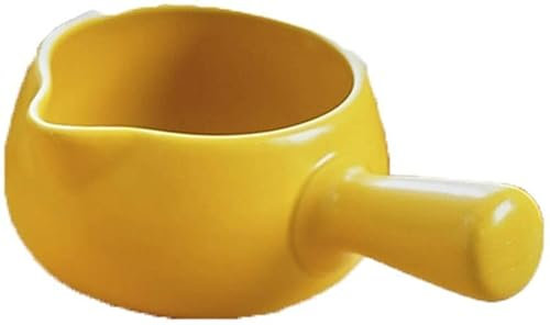 TEmkin Olla de Barro Olla de Barro Cazuela Utensilios de Cocina: Resistente al Calor, Que no se agrieta, Duradera, Multiusos de una Sola Olla (Color: Amarillo, tamaño: Capacidad 0,8 L) (Capa