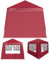 CASARIA® Pavillon Pop-Up 3x3m inkl. 4X Seitenteile Farbauswahl UV-Schutz 50+ inkl. Tasche wasserdicht faltbar Faltpavillon Zelt Festival Capri Rot