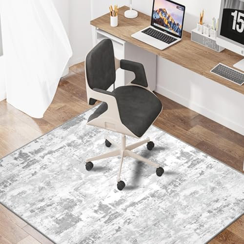 WTHYGB Bürostuhl Unterlage Bodenschutzmatte für Hartböden 90x120cm Gaming Stuhlmatten Kratzfest Bodenmatte Stuhlunterlage rutschfest Bürostuhlunterlage Unterlage Schreibtischstuh (Grau)