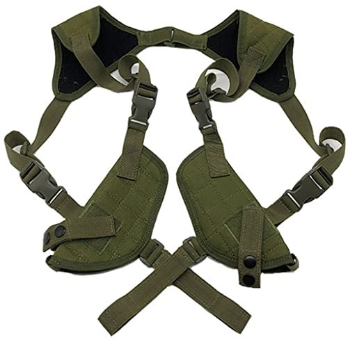 ANSNOW Taktisches, Taktisches Nylonholster Für Die Linke Und Rechte Hand,E Unter Dem Arm, Schulter-Doppel-Pistolenholster, Universelle Tragetasche, Verdecktes Schulterholster/Grün/Größe