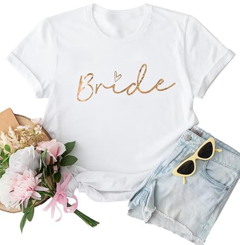 WOOD MEETS COLOR T-Shirt Team Bride,Bridejungfer Tshirt,Tshirt Frauen,Junqgesellenabs chied T-Shirt(Rose Gold Bride White L)