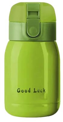 QIUNUOTAN Botella Agua Lindo Caramelo Mini Taza De Termo para Niños Dibujos Animados De Agua Caliente Botella De Acero Inoxidable Taza De Café Termina Aspiradora De Aislamiento-200 Ml-Verde