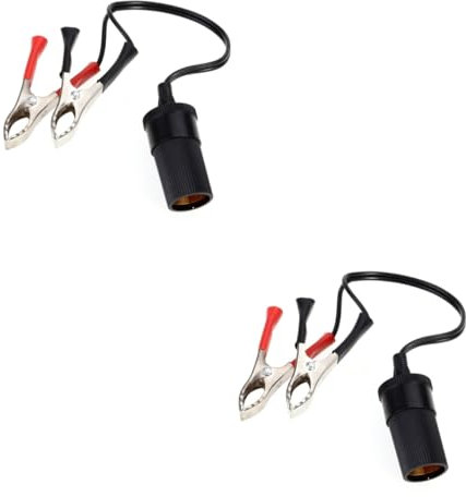 Gatuida 2 Stück Clip On Batterieadapter Autobatterieklemmen Autobatterie Krokodilklemme Autobatterie Anschlussklemme Zigarettenanzünder Adapter Schwarz