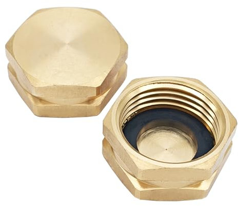 Kabter Lot de 2 embouts en laiton pour tuyau d'arrosage avec rondelles, adaptateur femelle GHT 1,9 cm