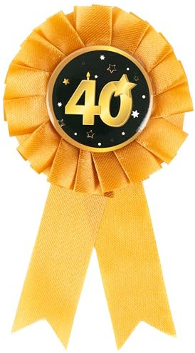 40 Geburtstag Deko Anstecker schwarz/gold - Originelle Geburtstagsdeko 40 für einen gelungenen 40 Geburtstag Frauen oder Männer - Tiwoca