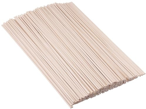 FAAING Lot de 600 bâtonnets rondes de bois de 3 mm x 30 cm, Baton Bois, baguette bois pour travaux manuels, travaux manuels, modélisme, décoration