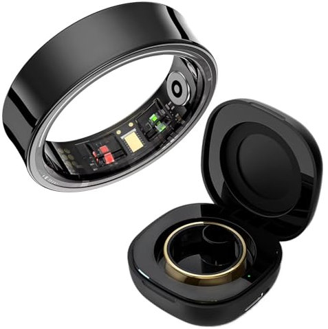 Smart Ring Fitness Ring Tracker Smartringe für Herren Damen Android iOS Fitnessring SpO2 Schlaftracker IP68 Wasserdicht Schrittzähler Kalorien Herzfrequenz Pulsmesser Sleep Tracker Aktivitätstracker