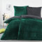 BaSaTex Winter Plüsch Bettwäsche Set 4 Teilig Nicky-Teddy Cashmere-Touch | Flauschiger Deckenbezug und Kissenbezug | Größe: 2X 135x200 cm + 2X 80x80 cm | Farbe: Anthrazit/Dunkelgrün