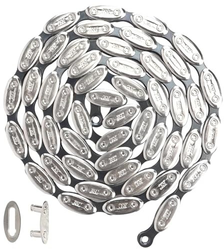 ZUKKA 1/8 Zoll Fahrradkette 1/2 x 1/8, 100 Glieder,1-Gang-Fahrradkette,BMX-Fahrräder,für Rennräder und Mountainbikes