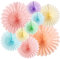Easy Joy Geburtstagsdeko Pastell,Papierfächer Party Deko Geburtstag,Zimmer Deko Aesthetic,Geburtstagsdeko Mädchen,Pastell Girlande Geburtstag,Bunt Deko für Hochzeit,Babyparty,Verlobung,Brautparty