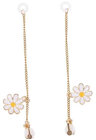 KONTONTY Anti-Verlust-Kette Für Kabellose Ohrhörer Daisy-ohrclips-Kette Ohrhörer-halterkette Einfach Zu Tragen Verhindert Verlust