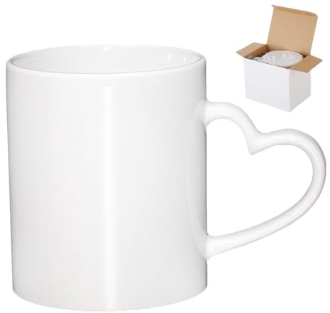 CRUMANCY Kaffeebecher Weiß, Ceramic Coffee Mug, Tassen für Sublimation | 330ml, 1 Pcs Sublimation Mugs, White, with Foam Box, Machine Washable