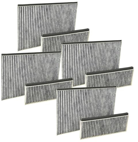 vhbw 8x Filter kompatibel mit Bosch DWK98JQ69/01 | DWK98JQ60/03, DWK98PP60 Dunstabzugshauben - 8x Aktivkohlefilter Grau Weiß