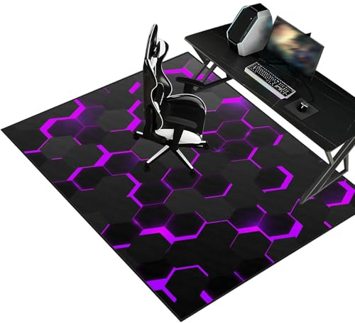 Schreibtischstuhl Unterlage Bodenschutzmatte Gaming Bürostuhlunterlage Bürostuhl Teppich Unterlage 70 x 110 cm Bodenschutz Teppichschoner für Parkett Laminat Hartböden Teppichboden Bürostuhl Matte