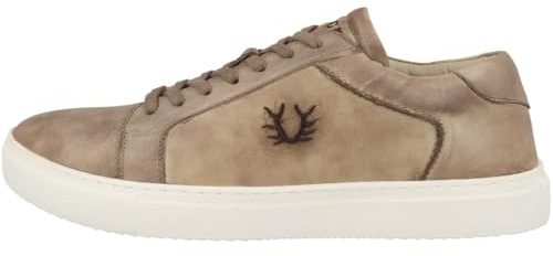Krüger Trachtensneaker Leder | Sneaker mit Geweih Stickerei | Unisex Trachtenschuhe