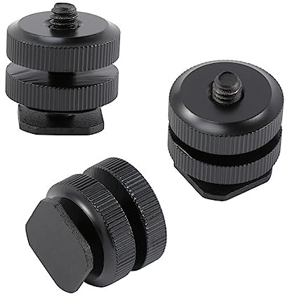 FUNNETOYU 3 Pcs Hot Shoe Mount Adapter Tripod Screw Compatible with DSLR Camera Camcorder LED Lights Durable for Easy Attachment