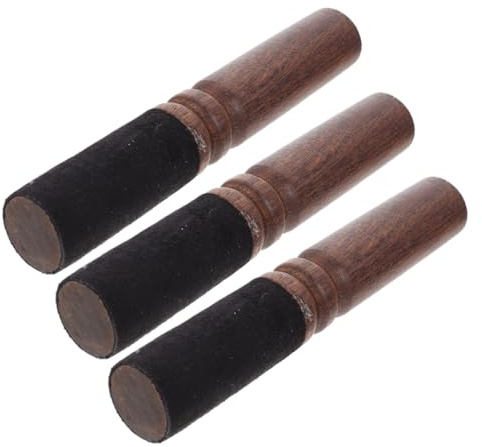 Milisten - Lote de 3 mazos para cuenco tibetano con palo de percusión de madera, mango ergonómico para relajación meditación budista y yoga, 5.00 in