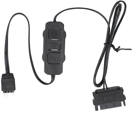 SIXRUN ARGB PC Controller Ventilatore 5V 3-Pin RGB LED Controller con Alimentazione per Ventilatori PC, Luci e Dissipatori (BLACK)