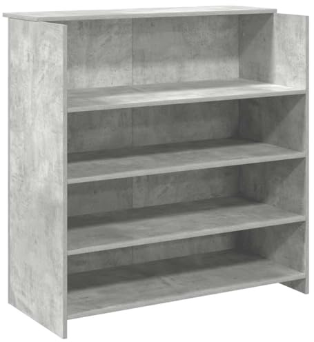 Kaorsrow Bancone di ricevimento grigio cemento 100 x 50 x 103,5 cm, grande spazio di archiviazione, design discreto per ufficio, hall dell'hotel, clinica, salone di bellezza