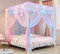 Mengersi Regenbogen-Betthimmel-Vorhänge mit Lichtern – Prinzessinnen-Betthimmel für Mädchen – Bettvorhänge – Schlafzimmer-Dekoration, Zubehör, Queen-Size-Bett