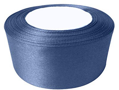 Trimming Shop Navy Blue Full Roll Ribbon 40mm x 25 Metres - Double Sided Satin Brightly Coloured - 100% Polyester - for Gift Wrapping, Decorating, Arts and Craft - Machine Washable