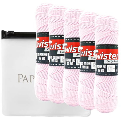 Haekelgarn Baumwollgarn Stricken Haekeln Basteln 5x50g Fb.30 rosa inkl.Zippbeutel