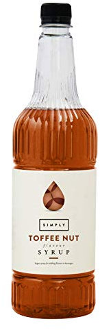 Simply Toffee Nut Syrup, Vegan & Nut Free Flavoured Syrup for Coffee, Cocktails & Baking (1 Litre)