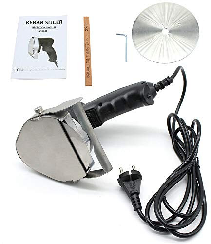 Fetcoi Couteau à kebab électrique professionnel pour kebab et gyros, 80 W, 220 V, noir