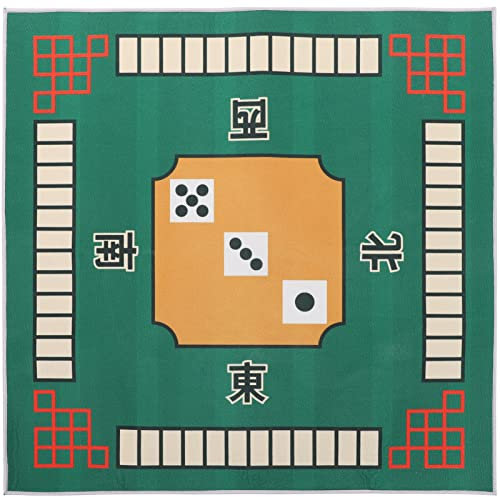 FOMIYES 1 x Mahjong-Tischdecke, rutschfest, für Spiele, Geräuschreduzierung, Matte, für Poker, Kartenspiele, Brettspiele, Dominosteine und Mahjong (grün)., 78X78CM