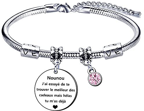 GUOYU Geschenk Kindermädchen Damen Armband Nanny Damen Geschenk Geburtstag für Kindermädchen Weihnachtsgeschenk, L, Edelstahl