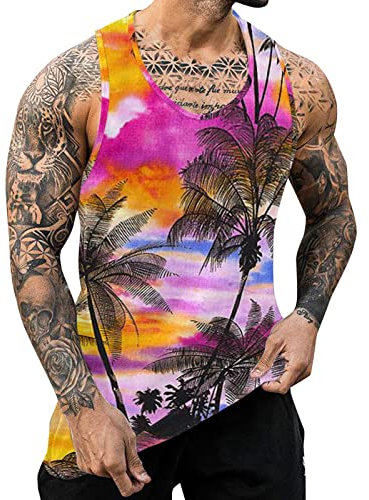 Armbanduhr Wasserdicht Männliches Sommer-Tanktop, atmungsaktives, großes, lässiges, ärmelloses Oberteil, lockeres Tanktop mit teilweisem Druck Trachten Tank Top