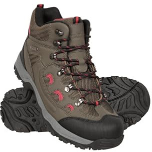 Mountain Warehouse Adventurer Mens Waterproof Boots - IsoDry Shoes with Synthetic Upper, Mesh Lining, Deep Lugs & EVA Cushioning - Spring Summer, Hiking & Outdoors Grey Adult Shoe Size 12