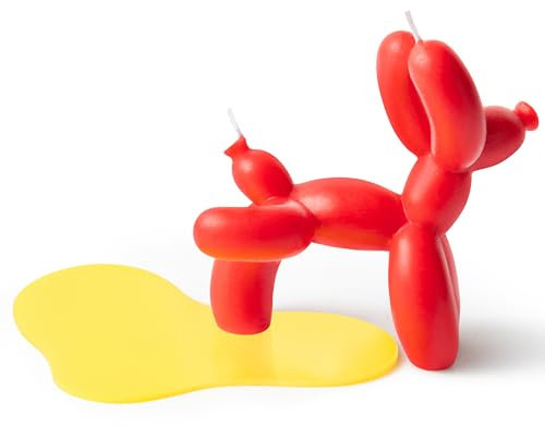 Adval9Vram Duftkerzen Geschenkse, Natürliches Sojawachs Kiefernduft Aromatherapie Kerzen, Pinkelnder Hund Stil Stumpenkerze Körper Stressabbau Duftkerze für Yoga Massage (Rot)
