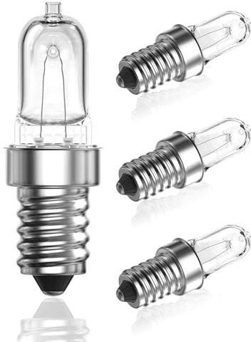 LumiGo Lampadina Forno E14 500 Gradi, Lampadina da Forno E14 26W Dimmerabile Bianco Caldo 2700K Lampadine per Forno E14 AC230V per Microonde, Lampada di Sale, Cappa Fornello, Frigorifero, 4 Pezzi
