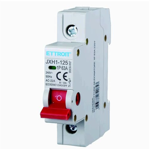 Interrupteur sectionneur modulaire 63A, 1P 1 pôle, occupe 1 module DIN, 220 V 230 V AC, interrupteur d'isolation