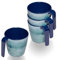4 STÜCK Melamin Tasse 350 ml ideal für Camping - Adria Blue - Stapelbar - Steingutoptik Trinkbecher Kaffeetasse Kaffeebecher