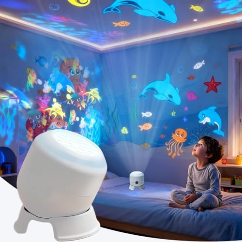 XUDUOO Dynamic Rotating LED Projektor Light, Sternenhimmel Projektor mit Sockel, LED Sternenlicht Lampe Kinder, Galaxy Projector für Geburtstage und Kinderzimmer Dekoration