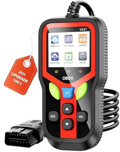 Carehabi OBD2 Diagnosegerät, Diagnosegerät Auto, Auslesegerät Auto für Alle Fahrzeuge seit 1996 & Newer (Schwarz)