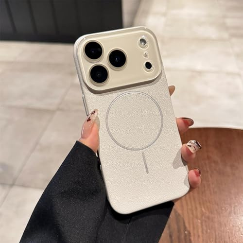 Anti-Fingerprint Magnetic Phone Case for 12-17 Series, Solid Color Matte Magnetic Case for iPhone 17 Pro Max, Anti-Scratch Shockproof Protective (White,17 ProMax)