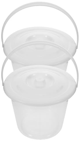 ORFOFE 2pcs Gobelets en Plastique pour Échantillons D'urine avec Couvercles, Récipient Urinoir Portable Gradué en Plastique Épais, Grosse Capacité, Stable, pour Lit et Voyage
