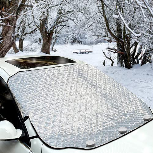 iZoel Copertura Parabrezza Auto, Protezione Magnetica per Parabrezza Copri Parabrezza Invernale Auto - Protegge da Vento Neve Brina UV Ghiaccio Graffi per la Maggior Parte dei Veicoli, 2 Dimensioni